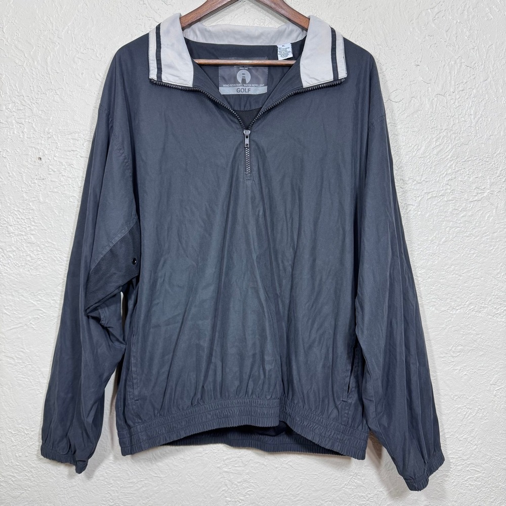 Weatherproof Golf Jacket XL Vtg 90 Contrast Collar 1/4 Zip Water Res Windbreaker